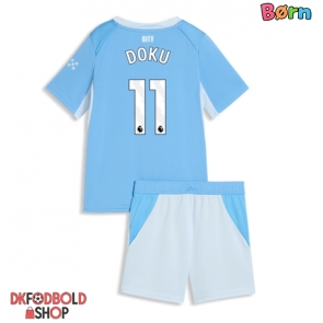Manchester City Jeremy Doku #11 Hjemmebanesæt Børn 2026-27 Kort ærmer (+ korte bukser)